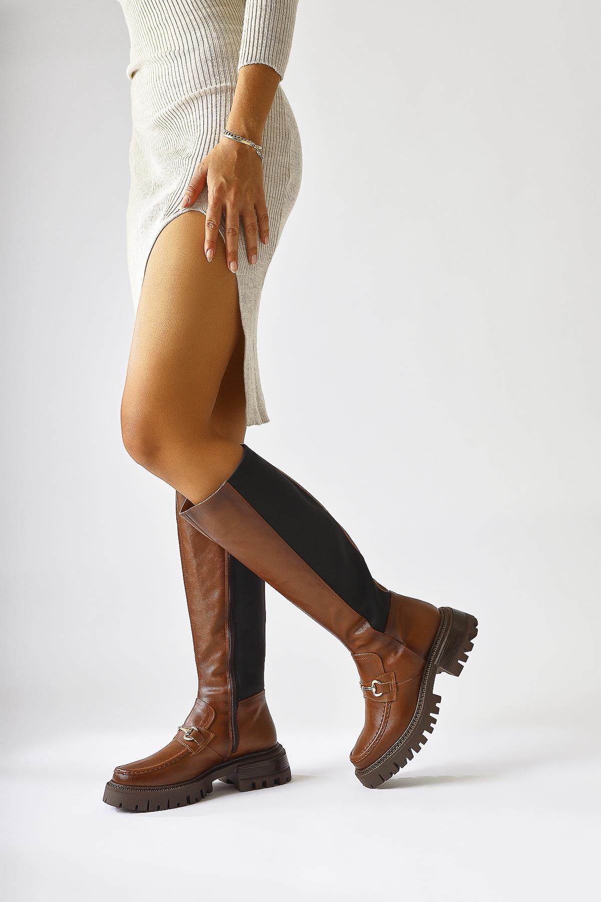 Meli Taba Buckle Detailed Dive Fabric Boot