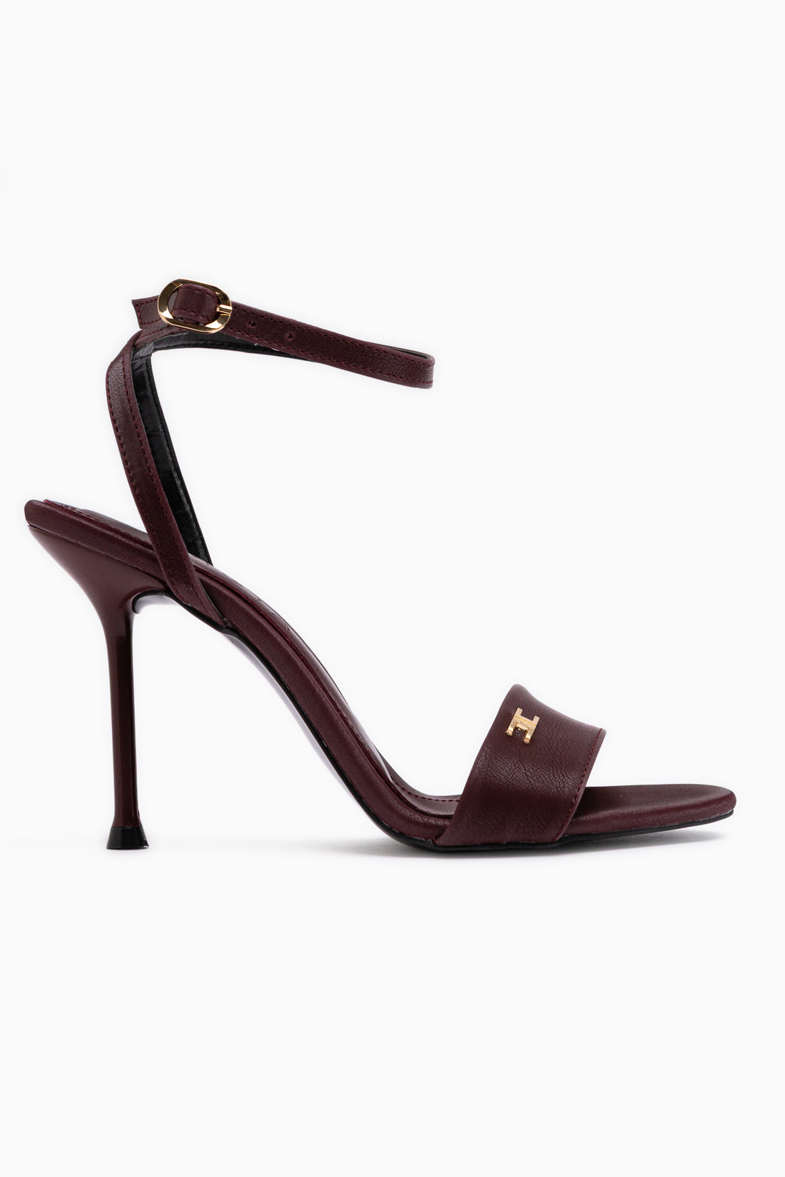 Jamila Burgundy Ankle Strap Thin Heeled Women’s Shoes