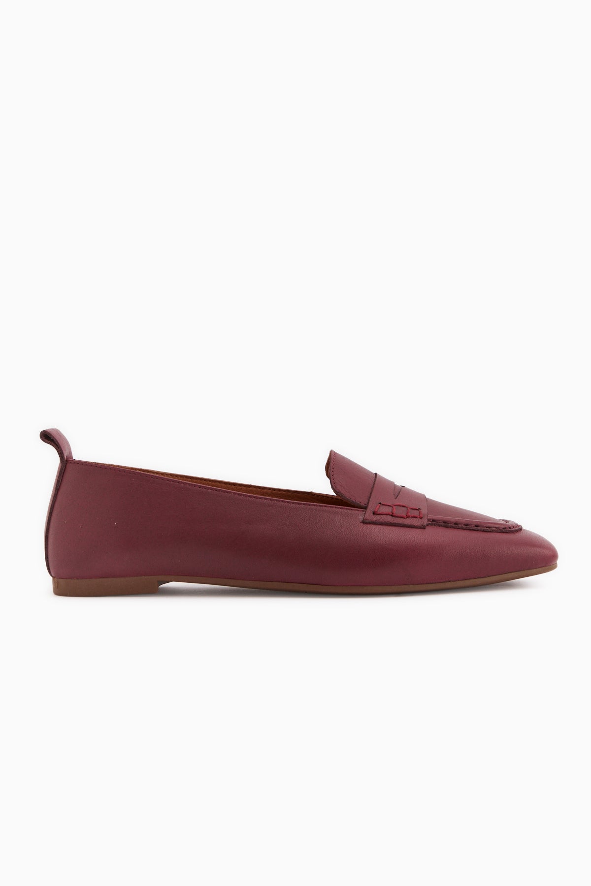 Novin Genuine Leather Burgundy Square Toe Women’s Ballet Flats