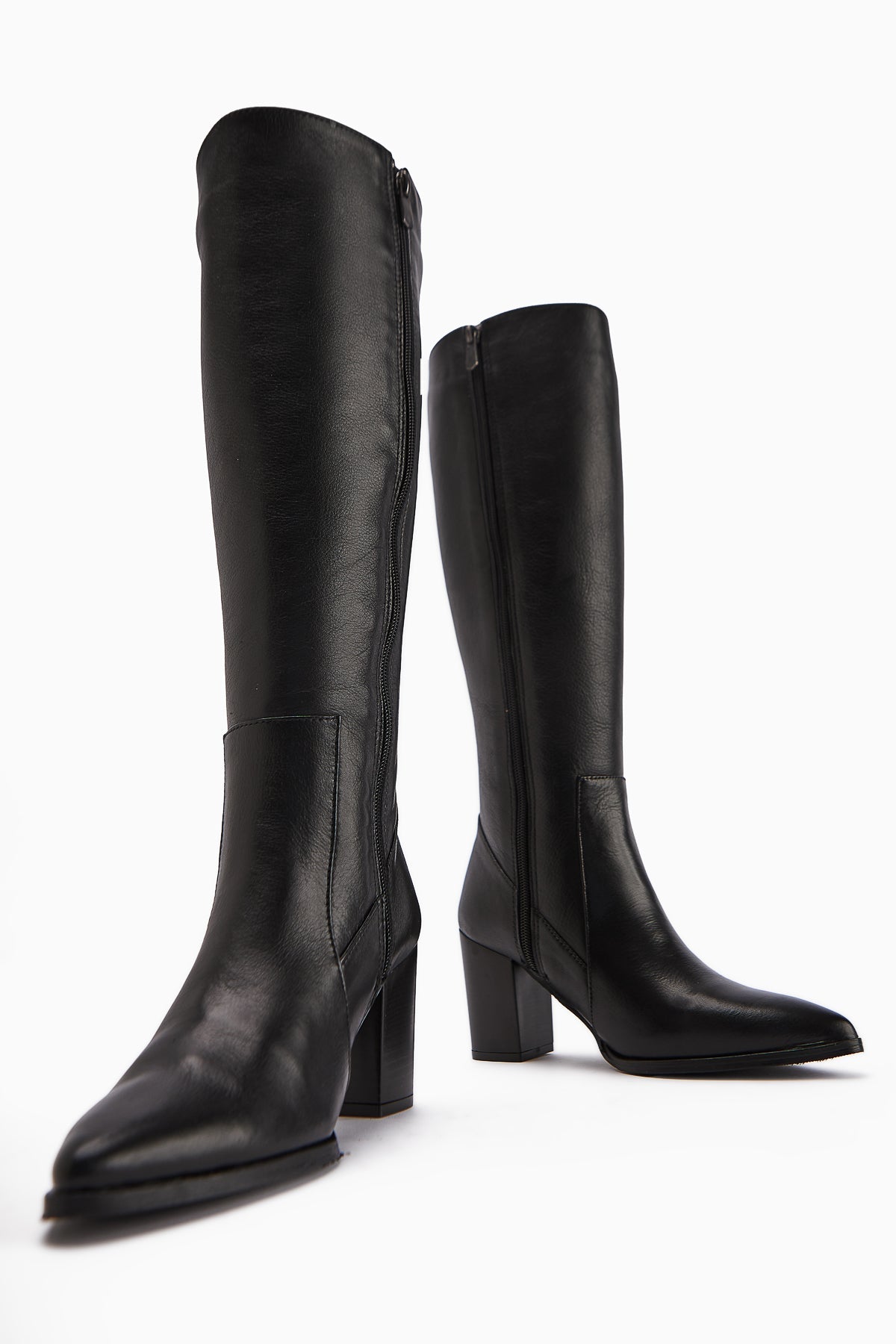 Vilda Genuine Leather Black Pointed Toe Women's Boot