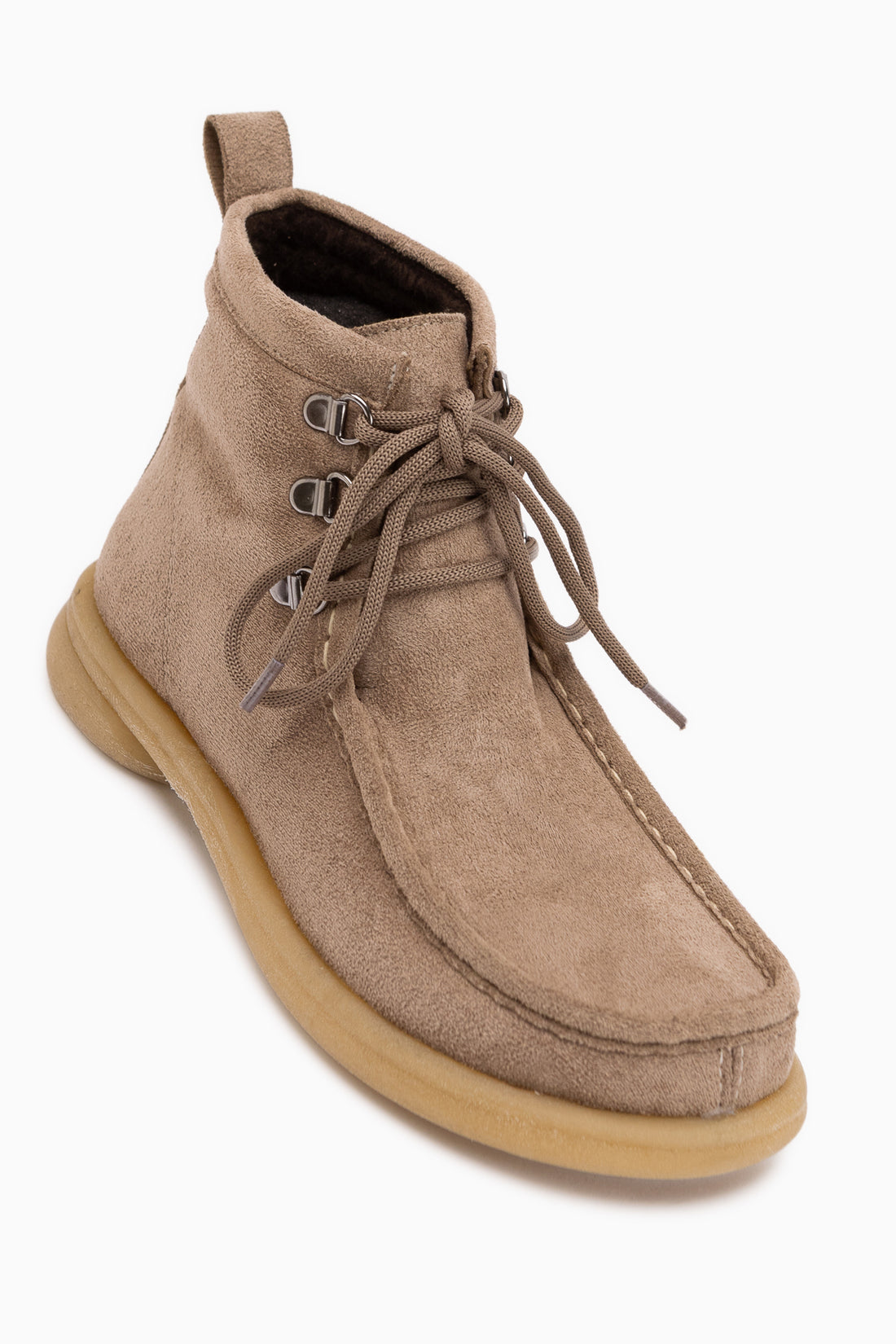 Edie Beige Suede Lace-Up Women’s Boots