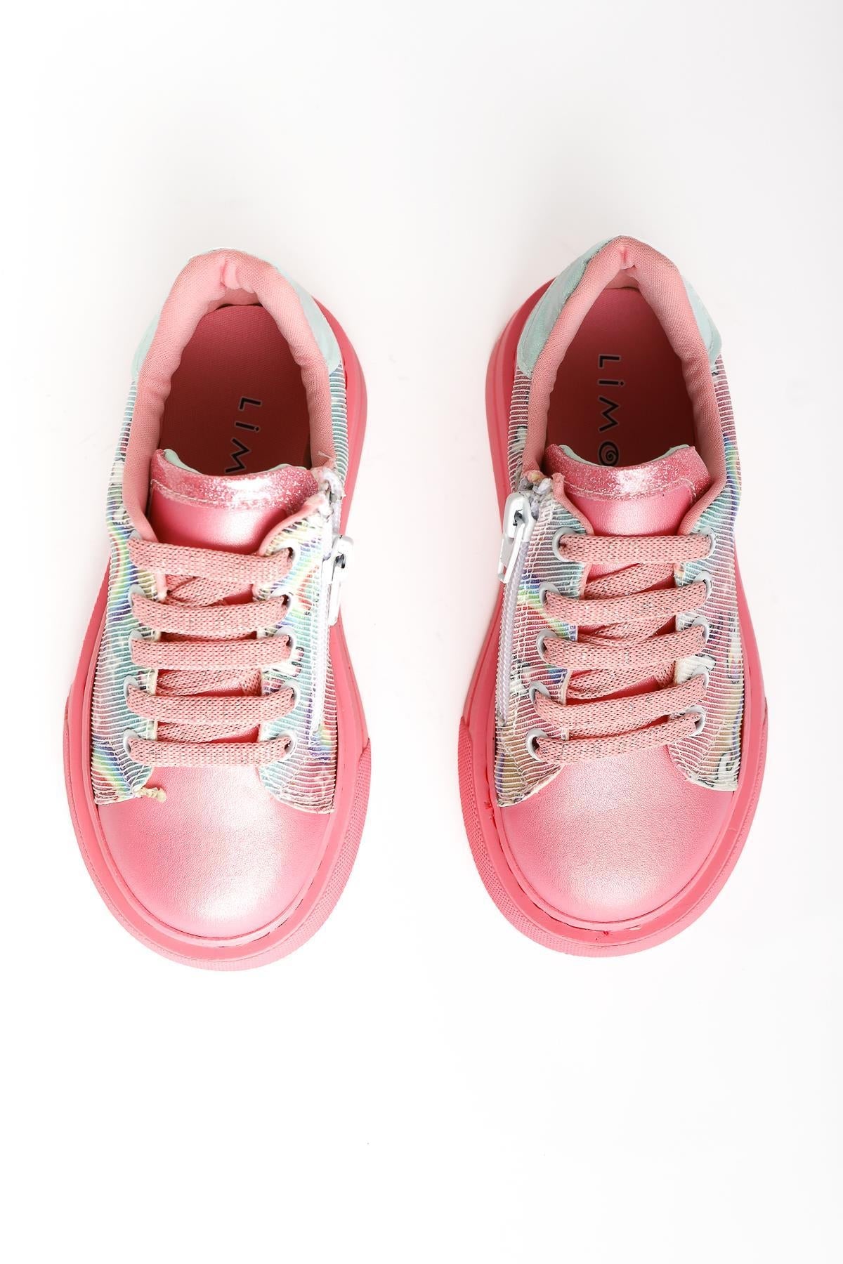 Kenia Pink Unicorn Print Kids' Athletic Shoes