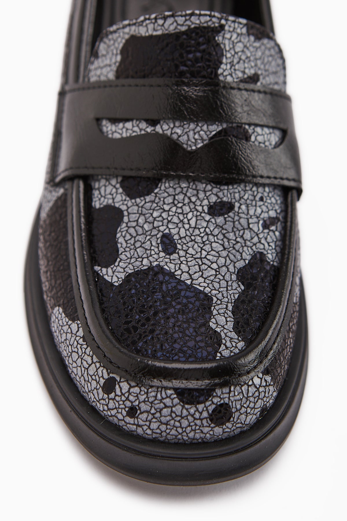 Keyla Black Monochrome Patterned Women's Loafer