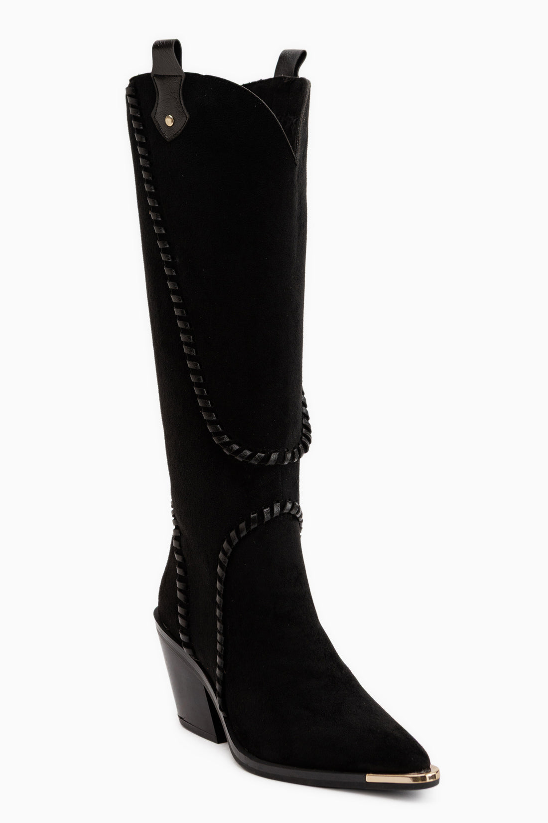 Gertie Black Suede Stitch Detailed Women’s Boots