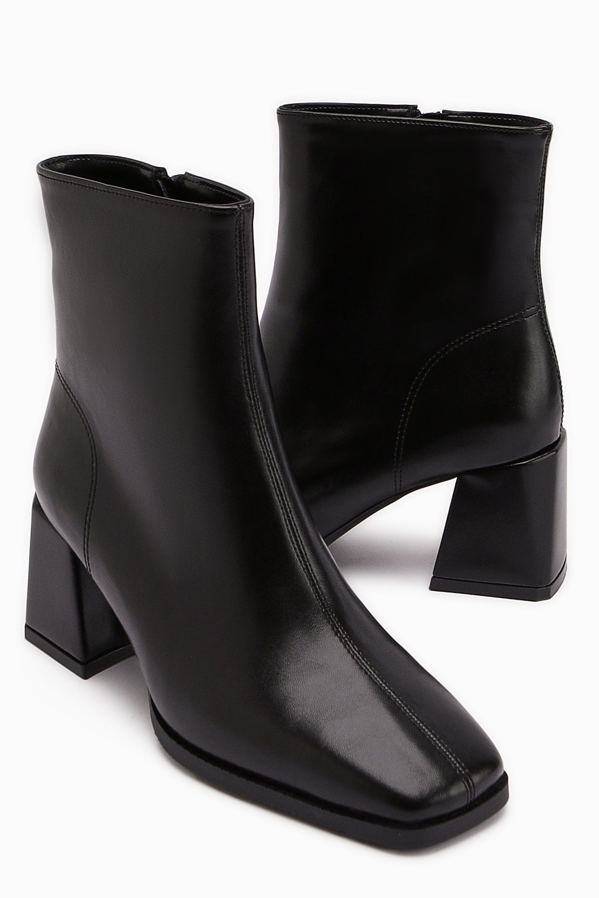 Margot Black Square-Toe High-Heeled Women's Boot