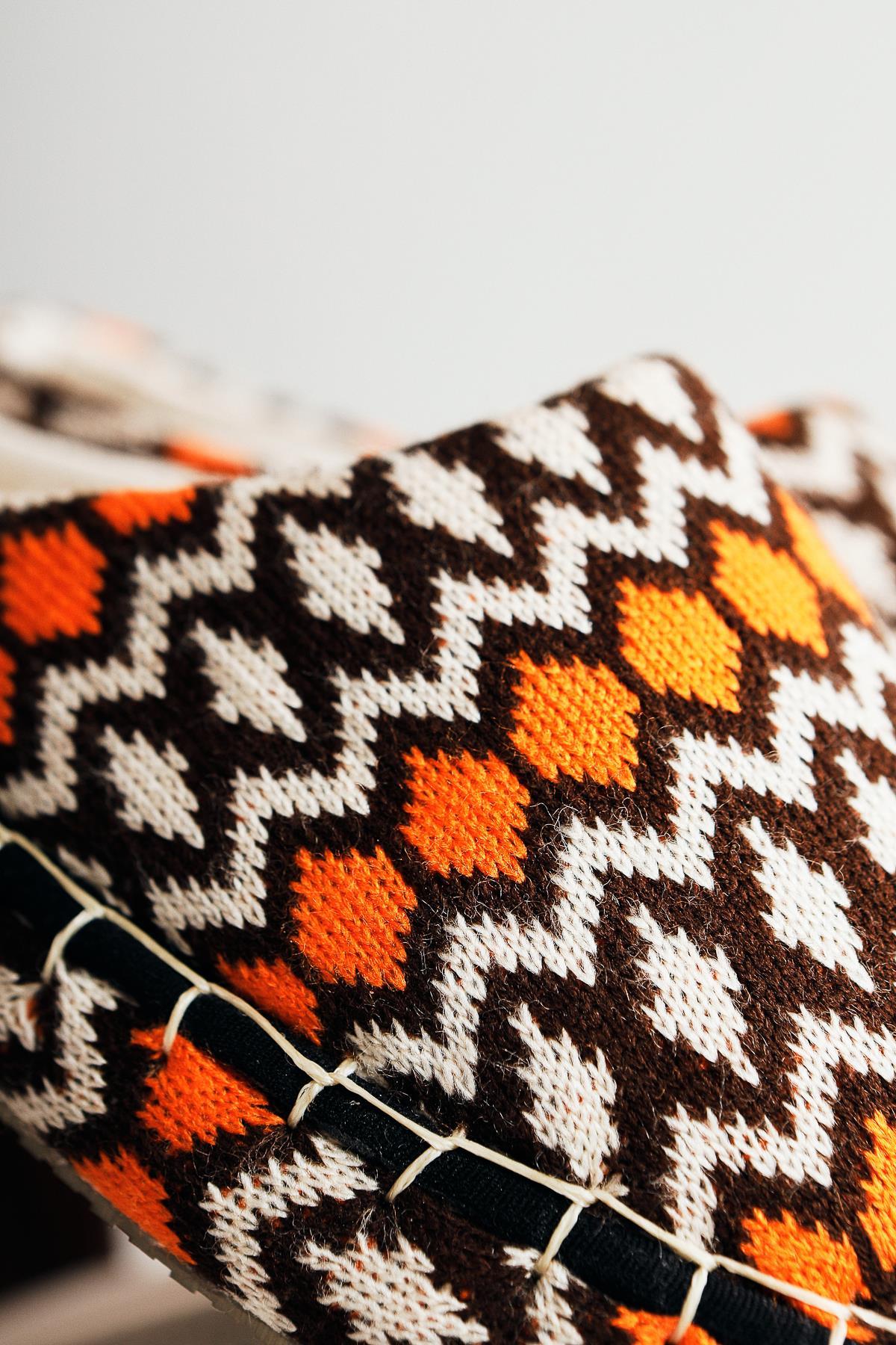 Parnian Orange Woven House Slippers