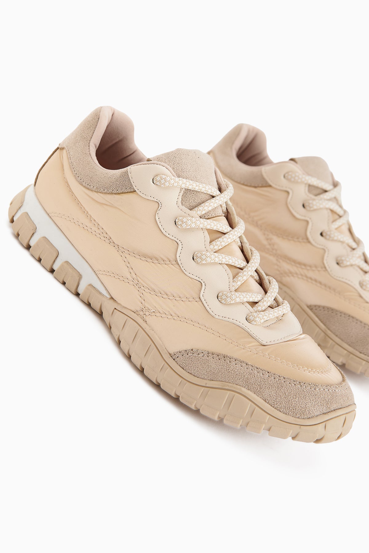 Leen Beige Parachute Fabric Women's Sneakers