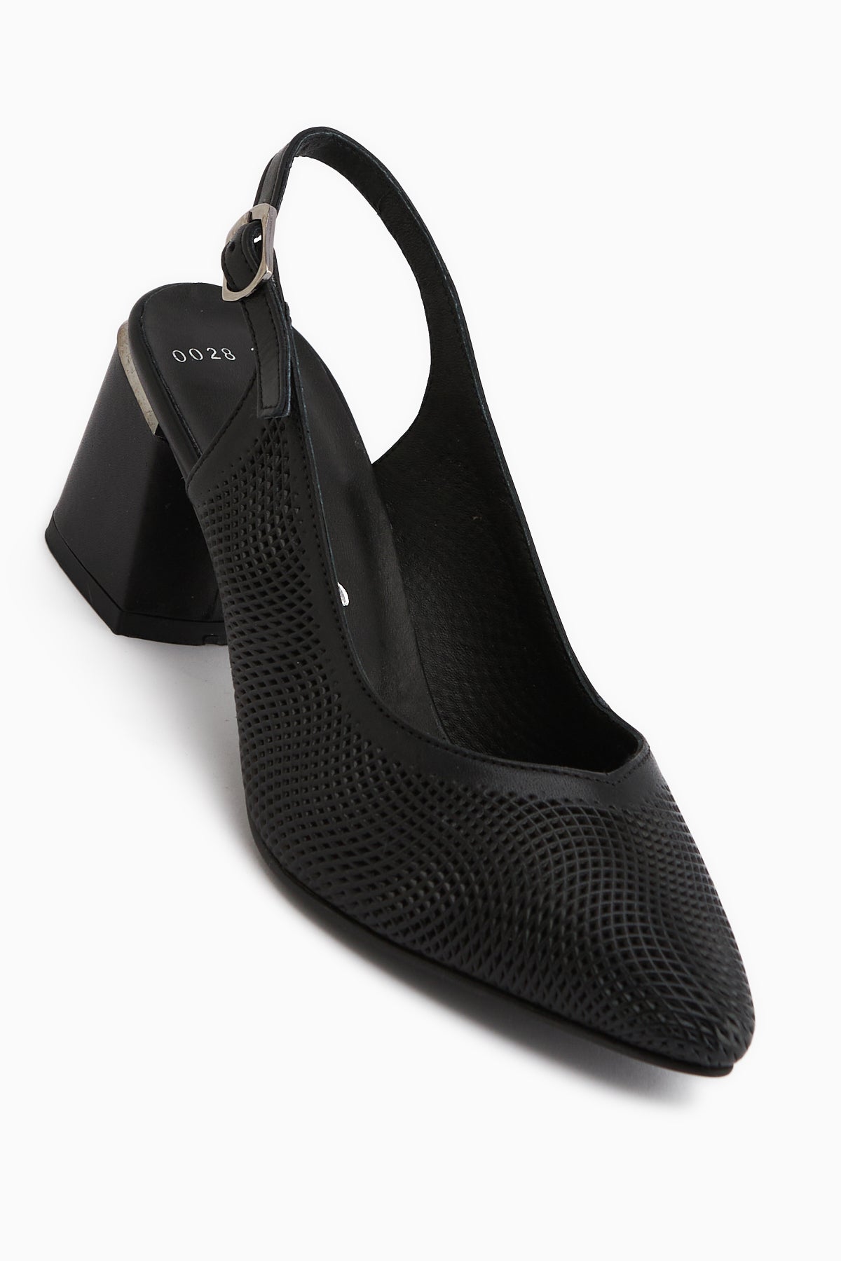 Ravina Genuine Leather Black Heeled Shoes