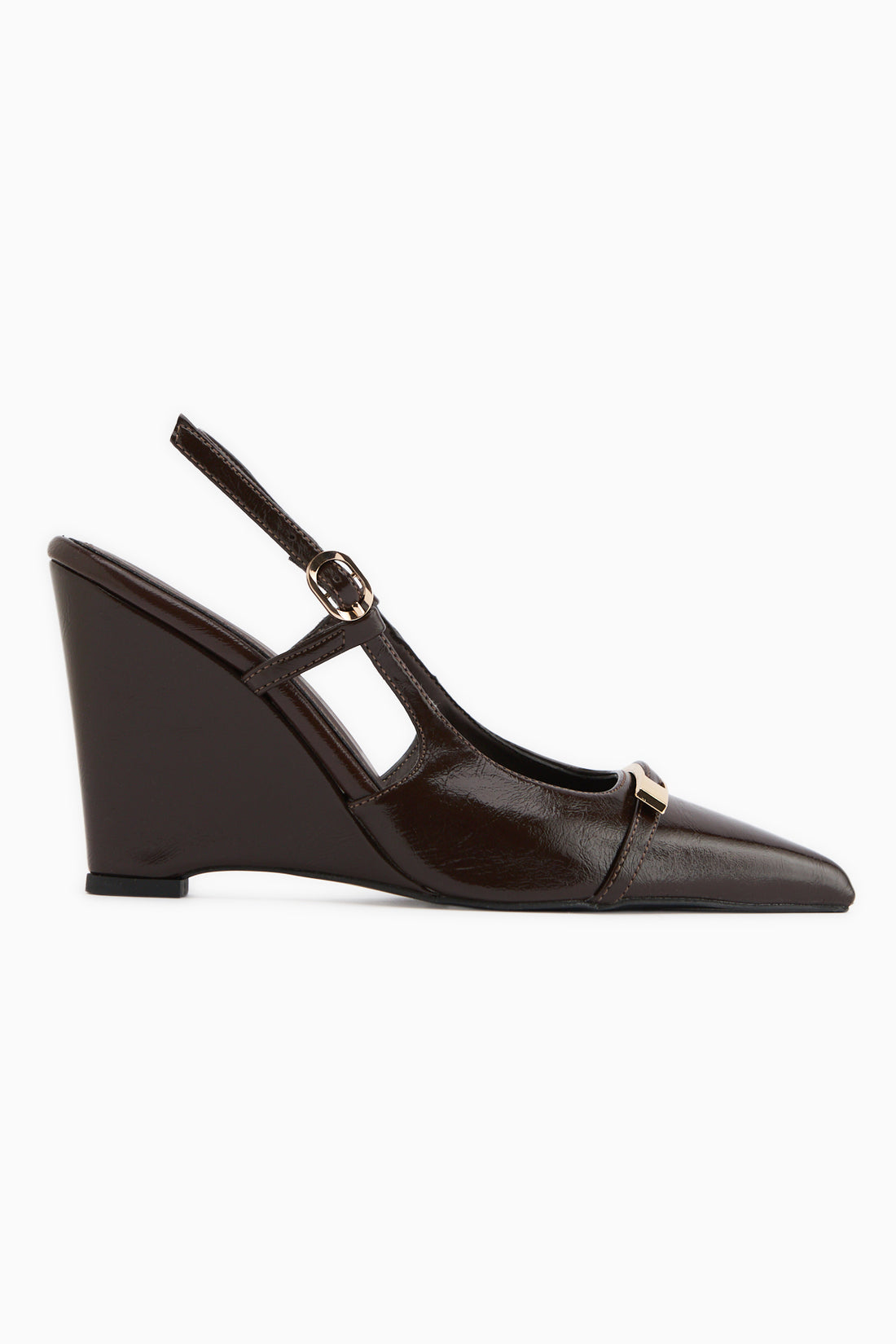Phia Brown Buckled Wedge Women’s Sandal