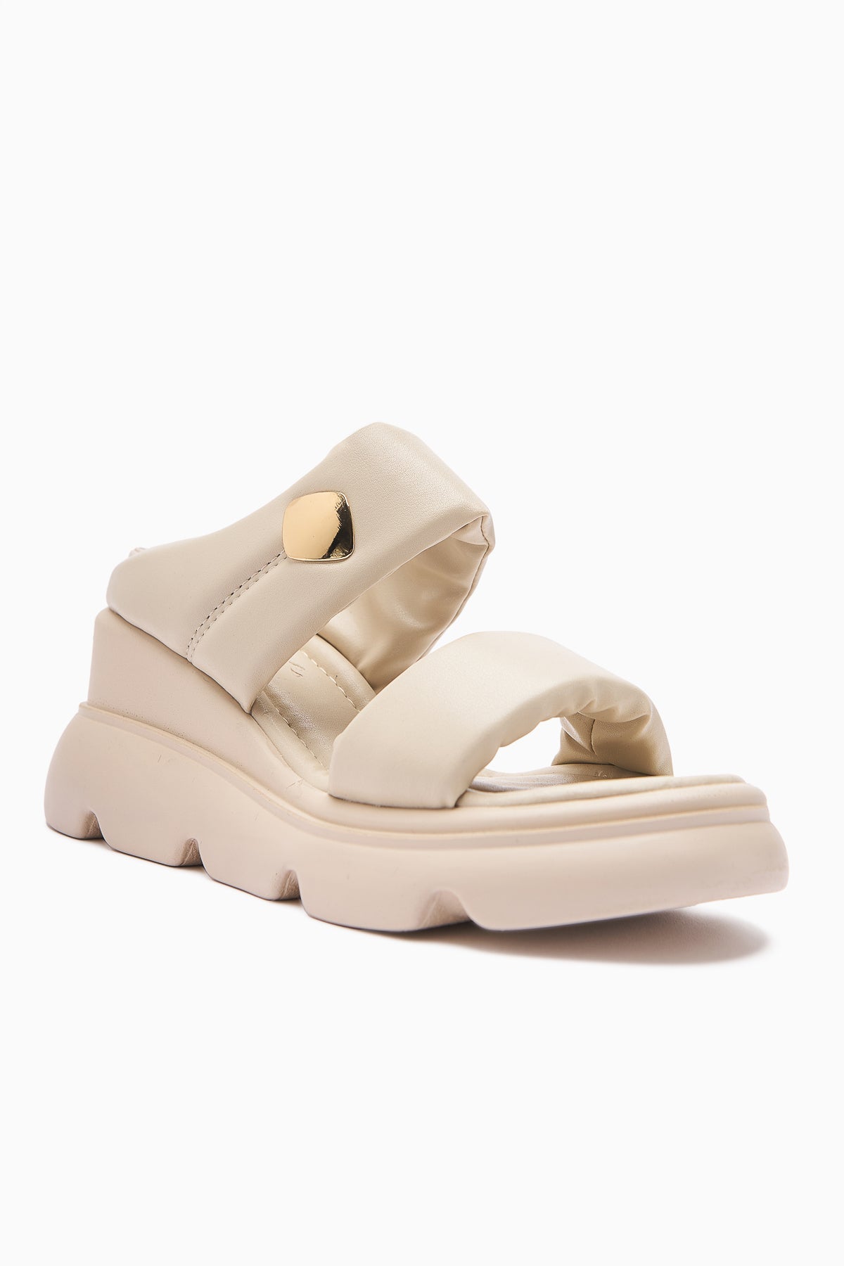 Susi – Beige High-Heel Puffy Slide (Women)