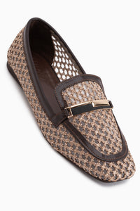 Nika Brown Woven Women’s Ballet Flats