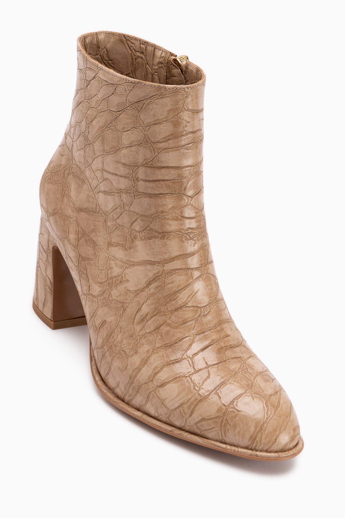 Marion Nud Crocodile Patterned Women’s Heeled Boots