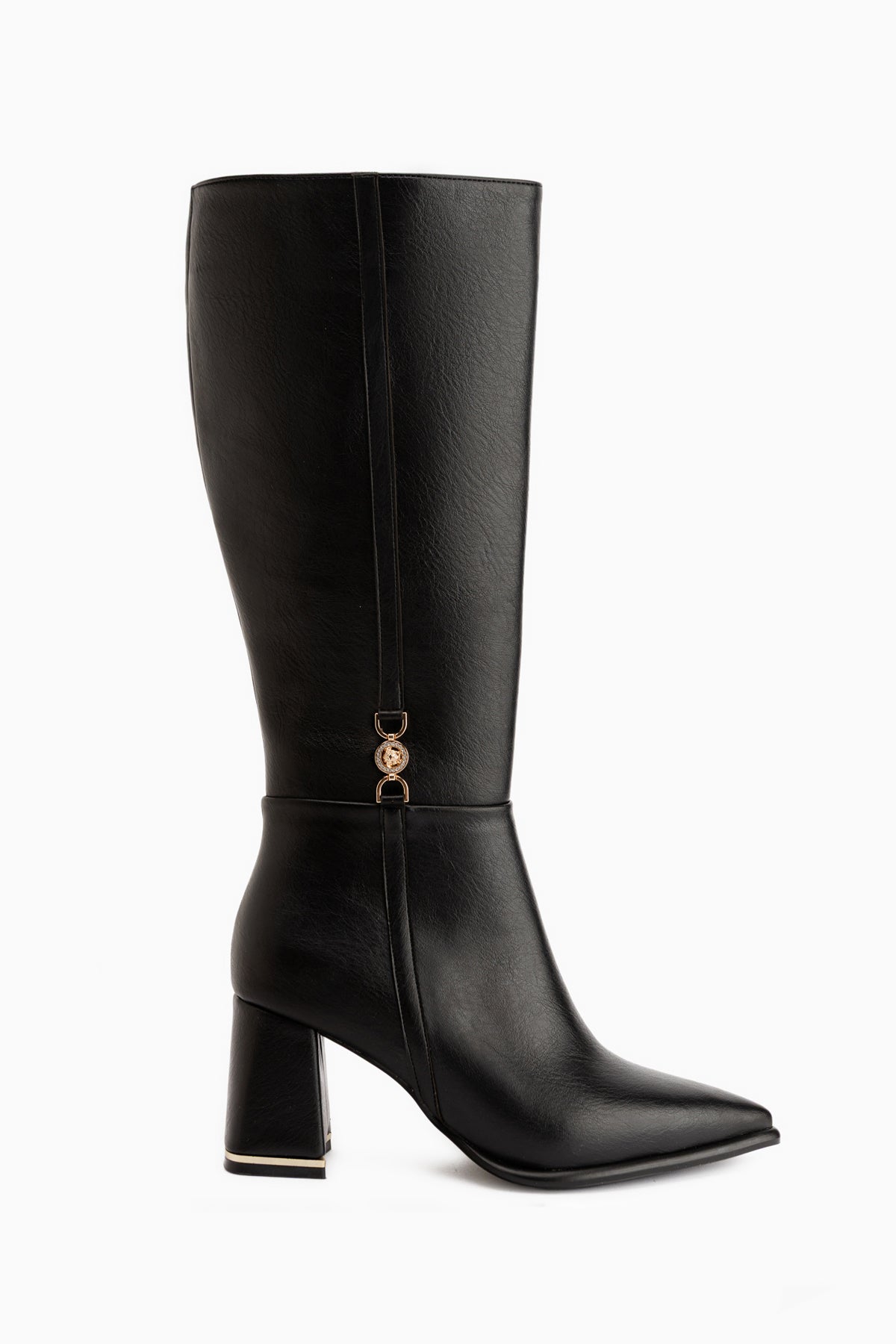Kris Black Buckle Detailed Women’s Boots