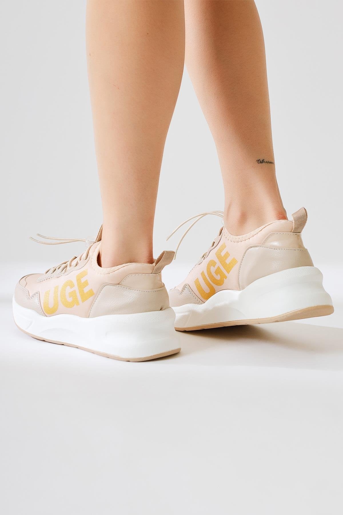 Mintra Nude Scuba Fabric Sneakers