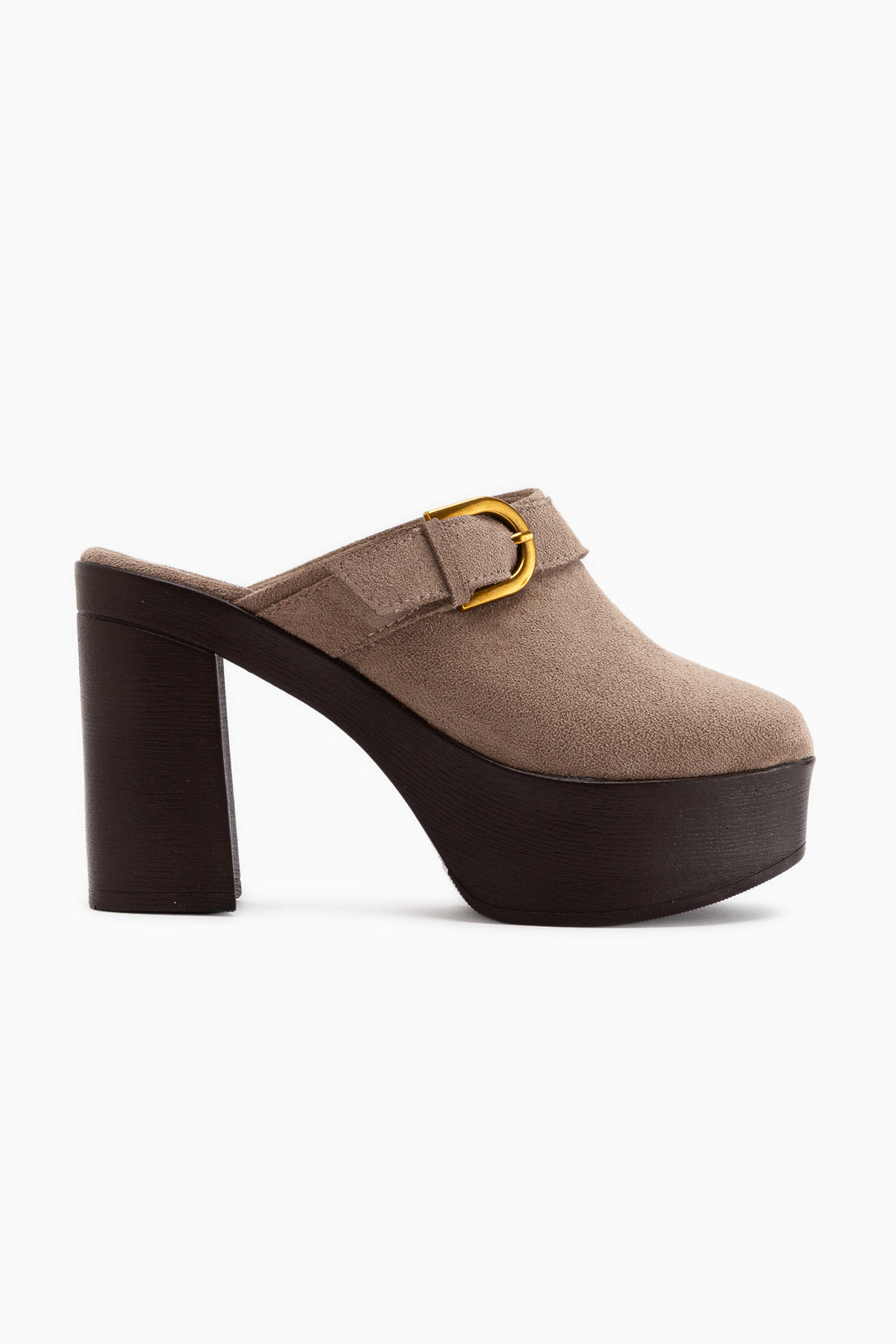 Annela Mink Suede Platform Heeled Women’s Slippers
