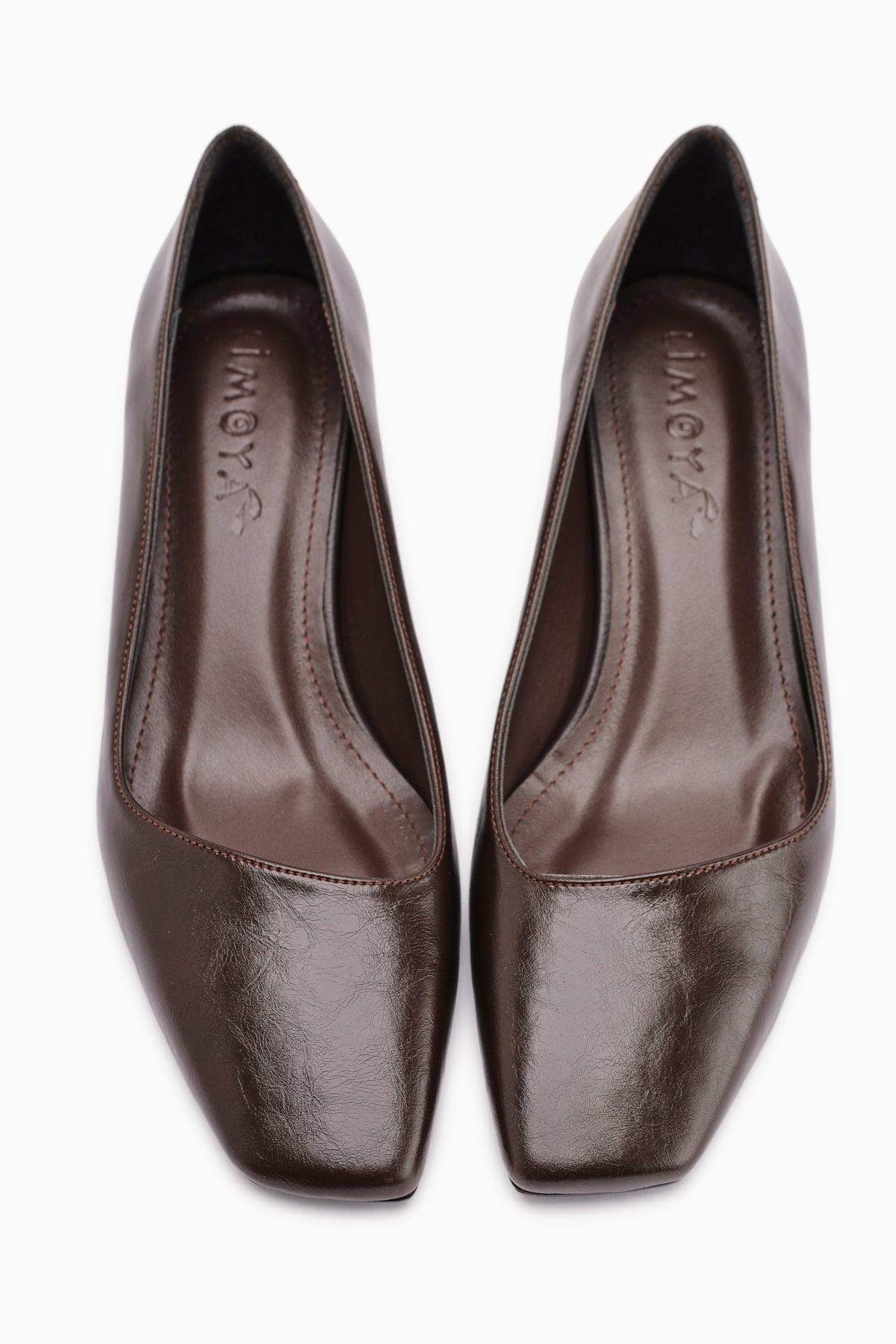 Jelina Coffee Chunky Heeled Women's Shoes