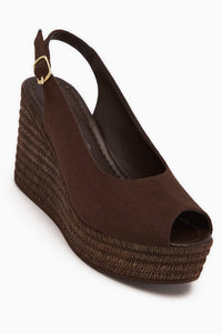 Caty Brown Suede Wedge Women’s Sandal