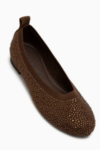 Rena Brown Stone Detailed Women’s Ballet Flats