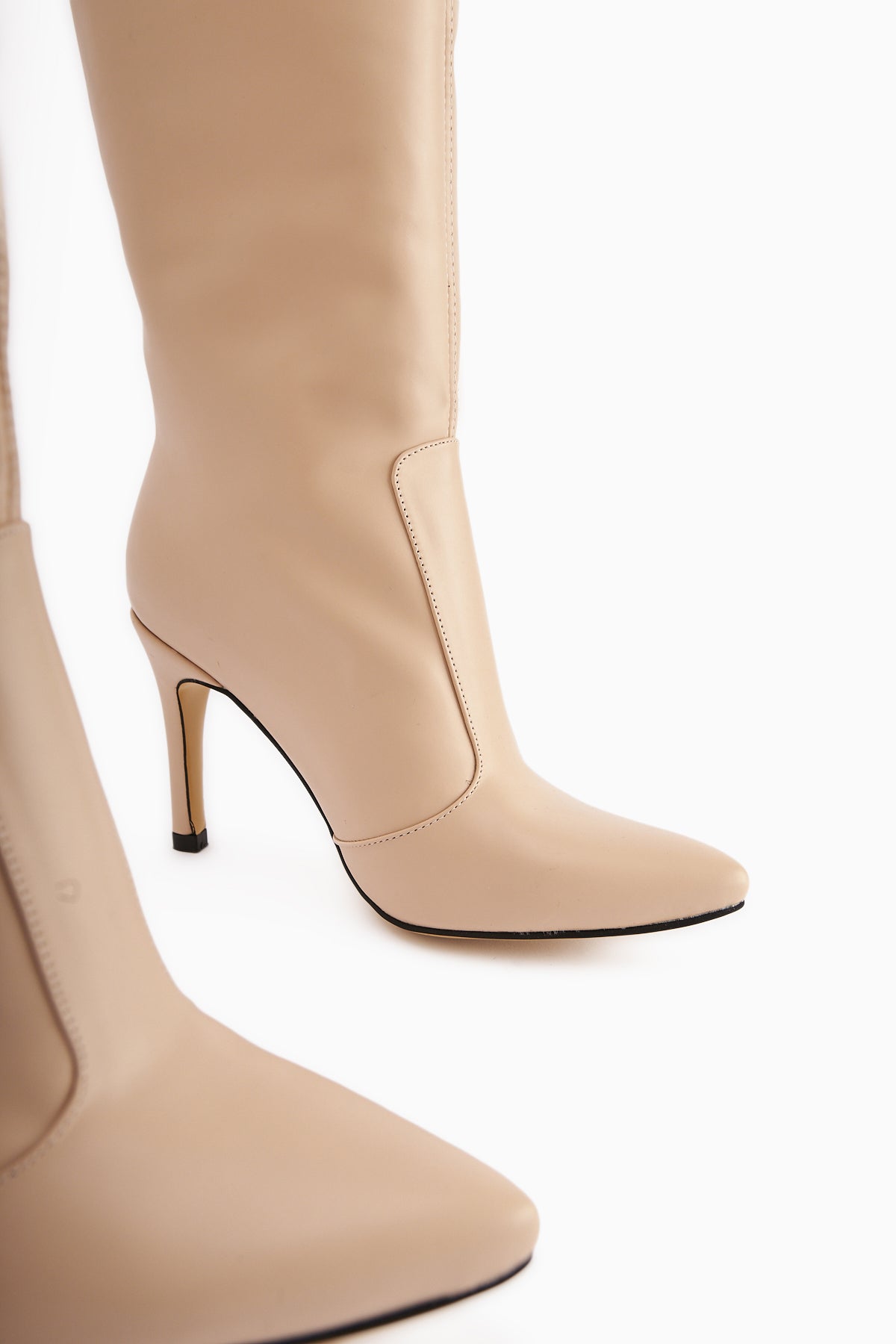 Lucine Nud Pointed Toe Slim Heeled Ankle Boots