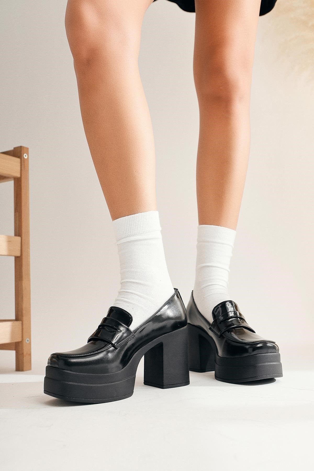 Candace Black Patent Platform High Heel Women's Shoe