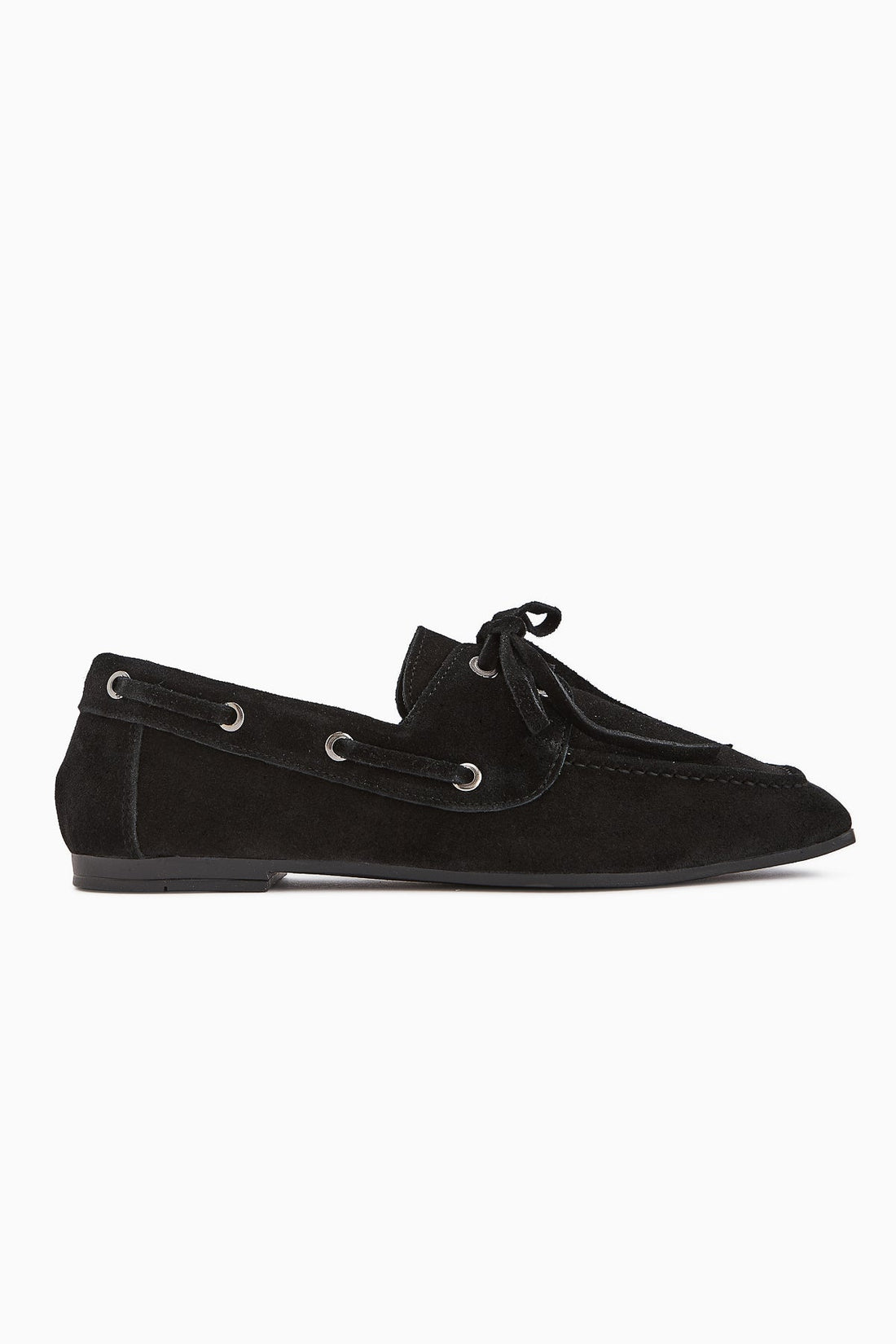 Arian Genuine Black Suede Leather Lace-Up Moccasin Daily Loafer