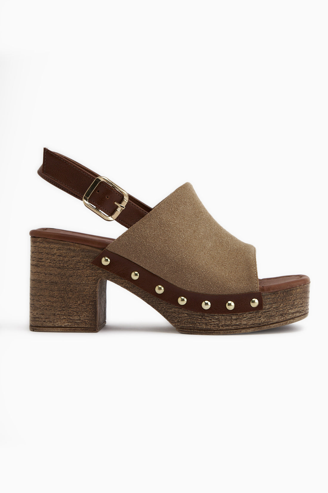 Cindy Beige Suede Platform Heeled Women’s Sandal