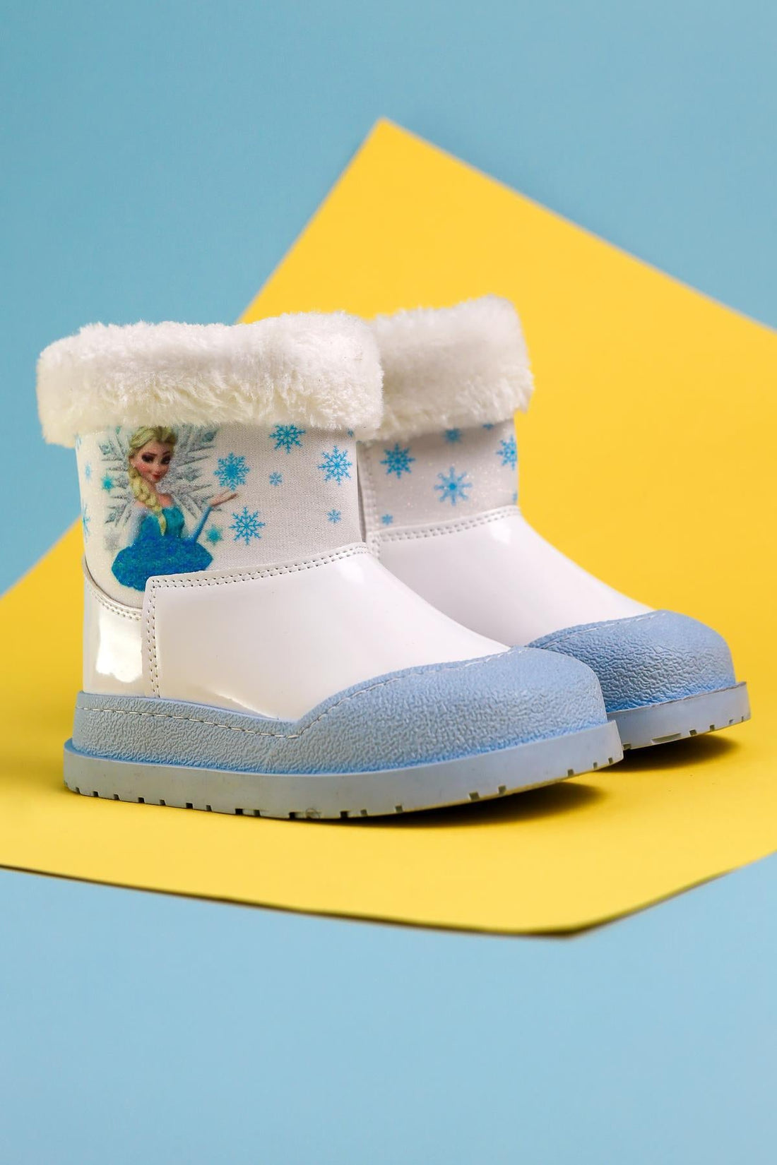 Hannah White Striped Character Print Fur-Lined Kids' Boots