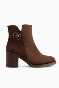 Tania Brown Suede Buckle Detailed Women’s Boots
