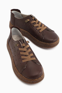 Judi Genuine Leather Brown Comfortable Sole Women’s Sneakers