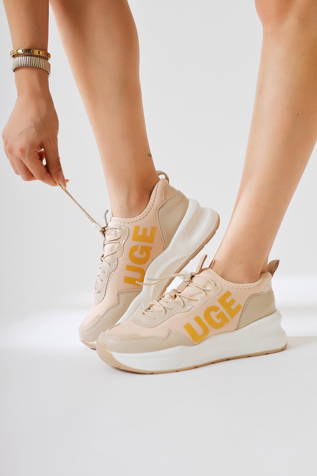 Mintra Nude Scuba Fabric Sneakers