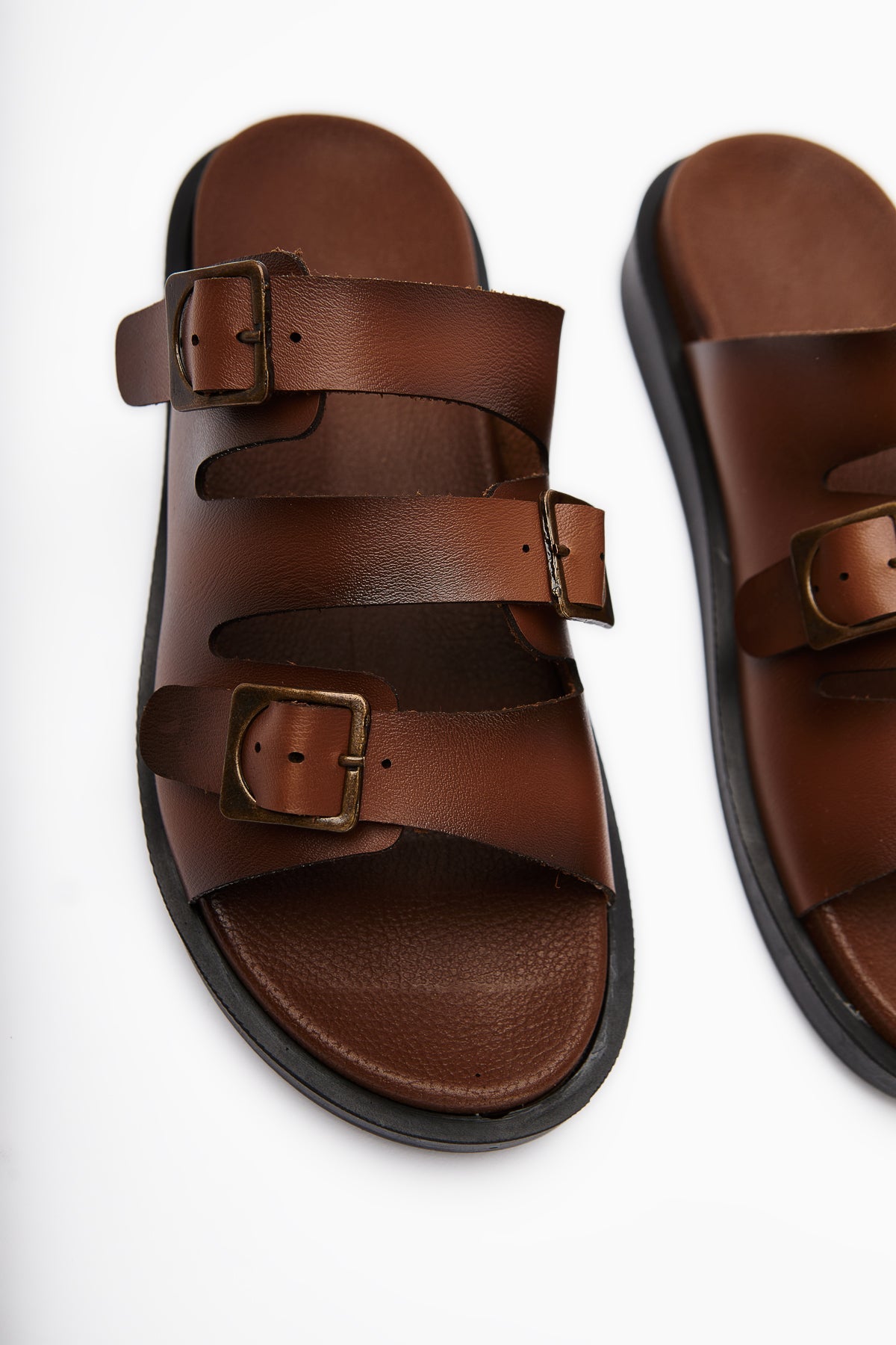 Cosima – Cognac Three-Strap Slide (Women)
