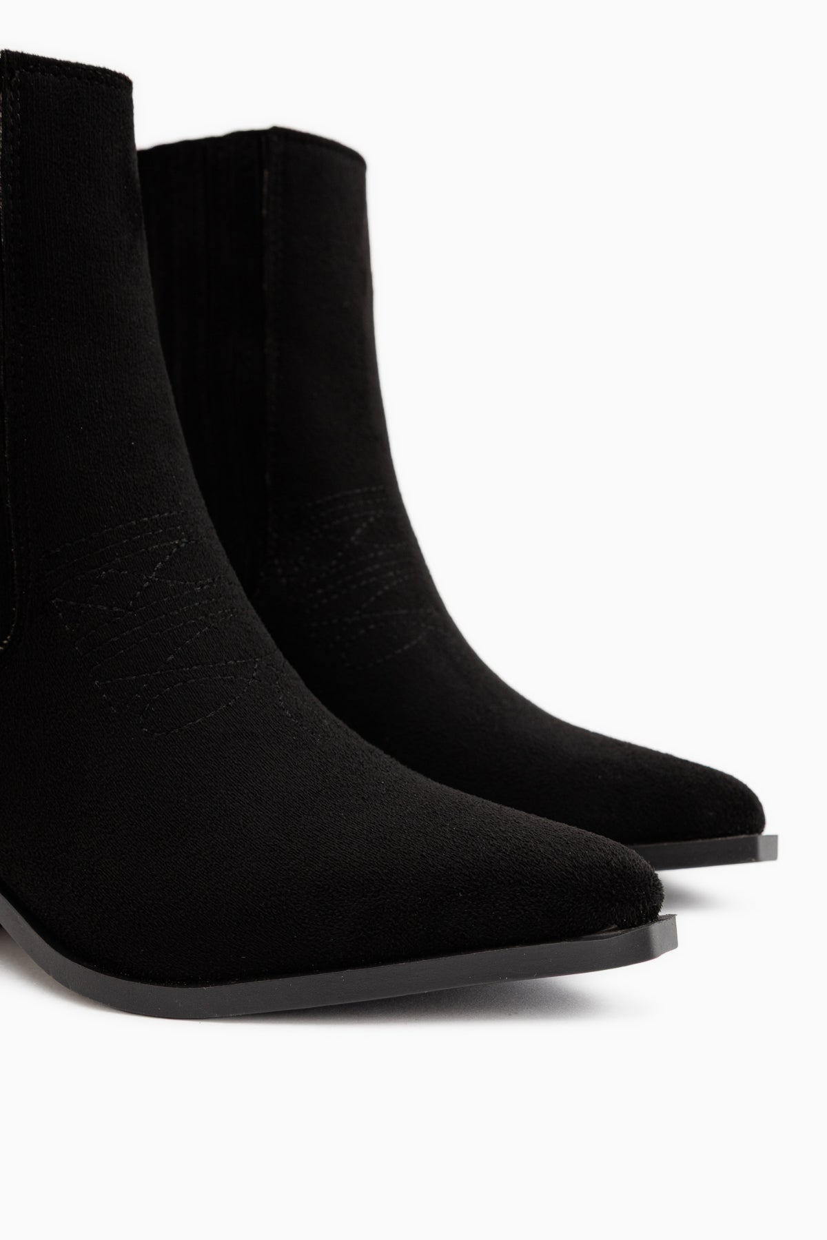 Elvia Black Suede Elastic Women’s Boots