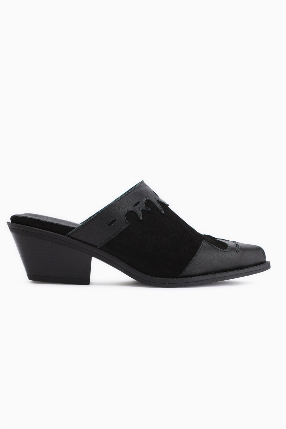 Annika Genuine Leather Black Embroidered Women’s Slippers
