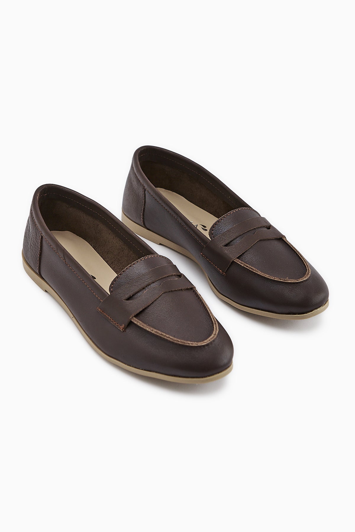 Solina Genuine Leather Coffee Moccasin Comfortable Daily Loafer