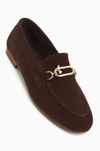 Alessa Genuine Leather Brown Suede Buckled Women’s Loafer Daily Moccasin Shoes
