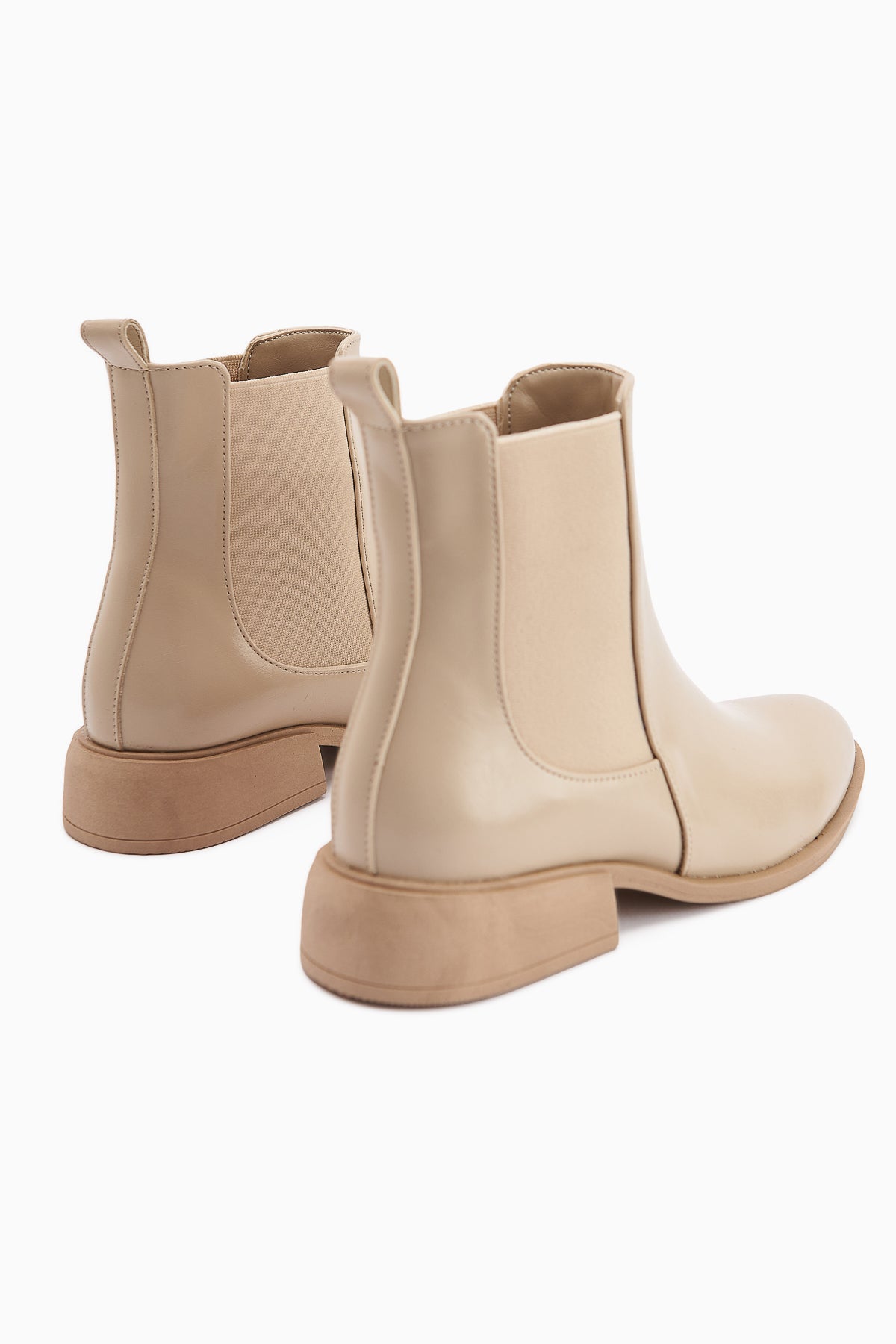 Juta Beige Elastic Pull-On Women's Boots