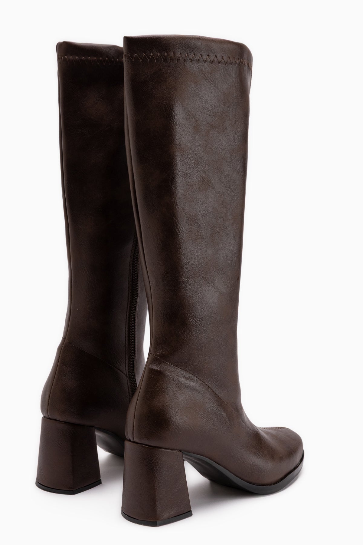 Evie Brown Square Toe Women’s Stretch Boots