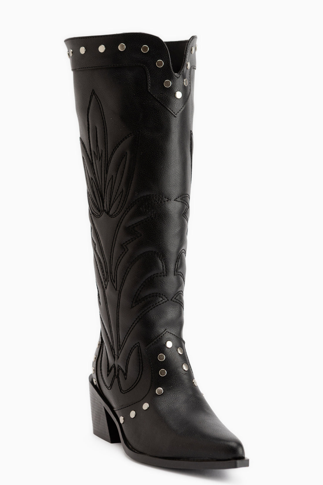 Lassie Black Embroidery and Stud Detailed Women’s Boots