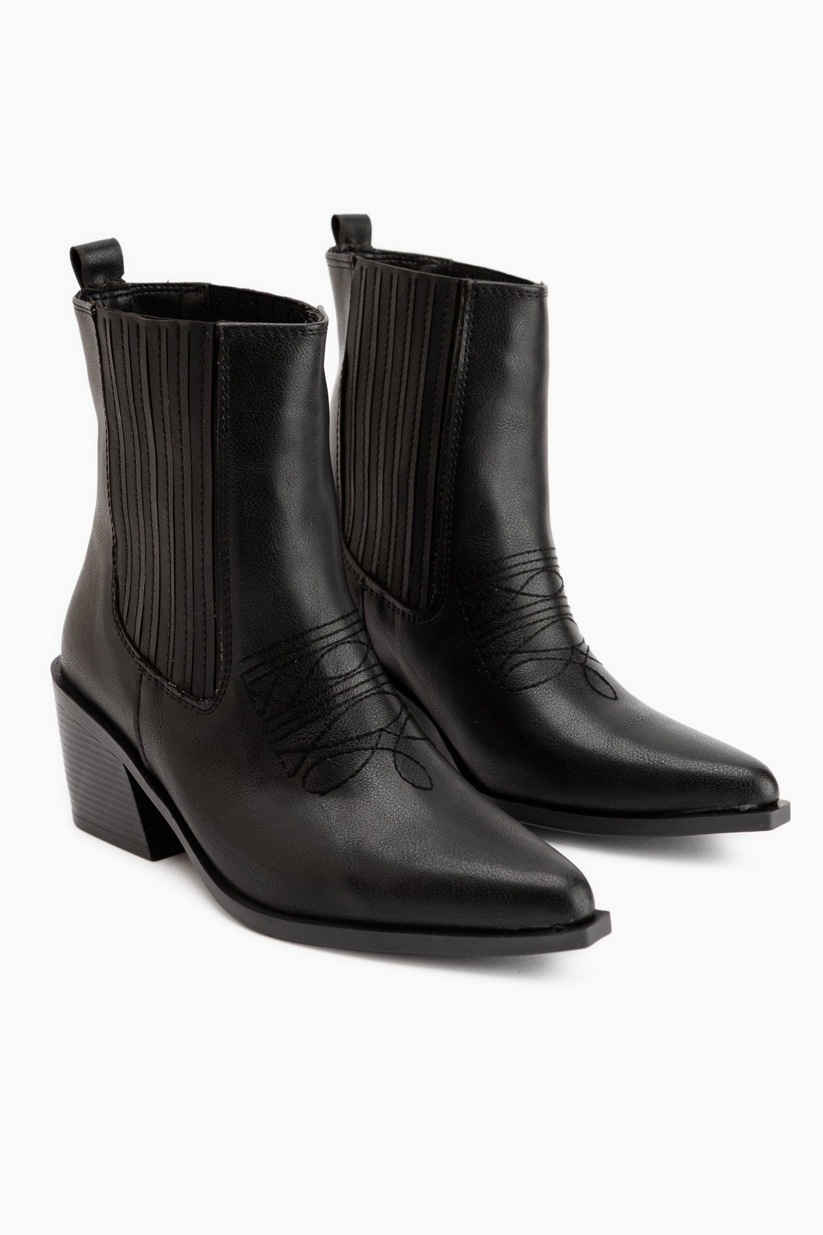 Elvia Black Elastic Women’s Boots