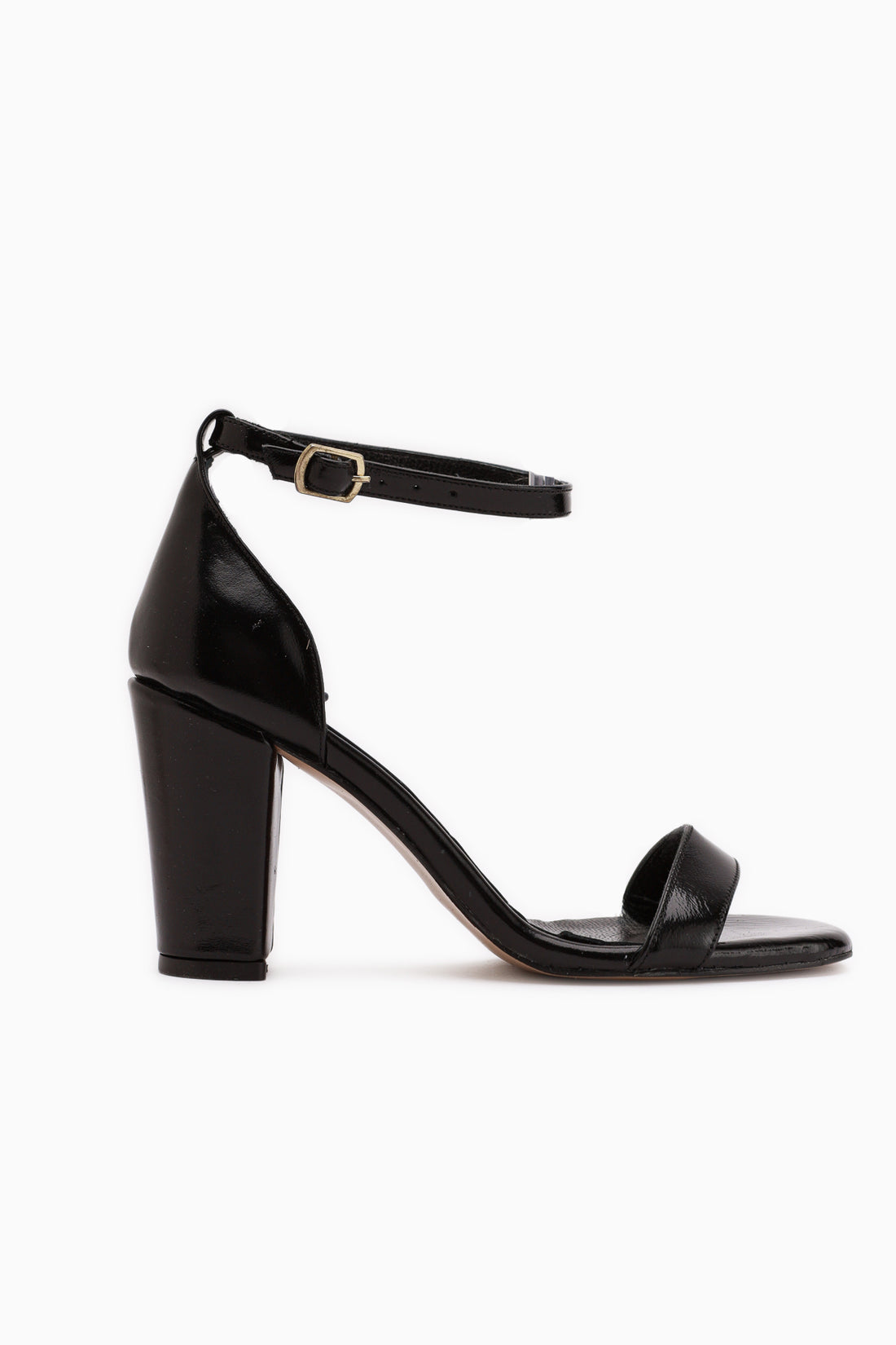Erika Genuine Leather Black Heeled Shoes