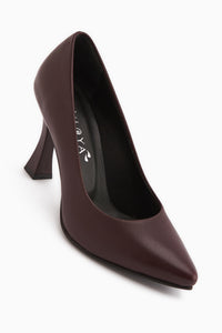Helen Genuine Leather Burgundy Women’s Heeled Shoes Stiletto
