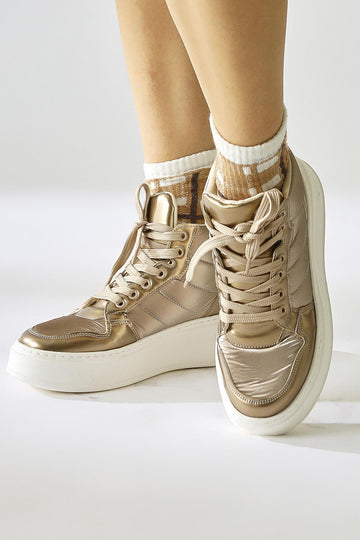 Raia – Gold Fluorescent Textile Lace-Up Sport Boot (Women)