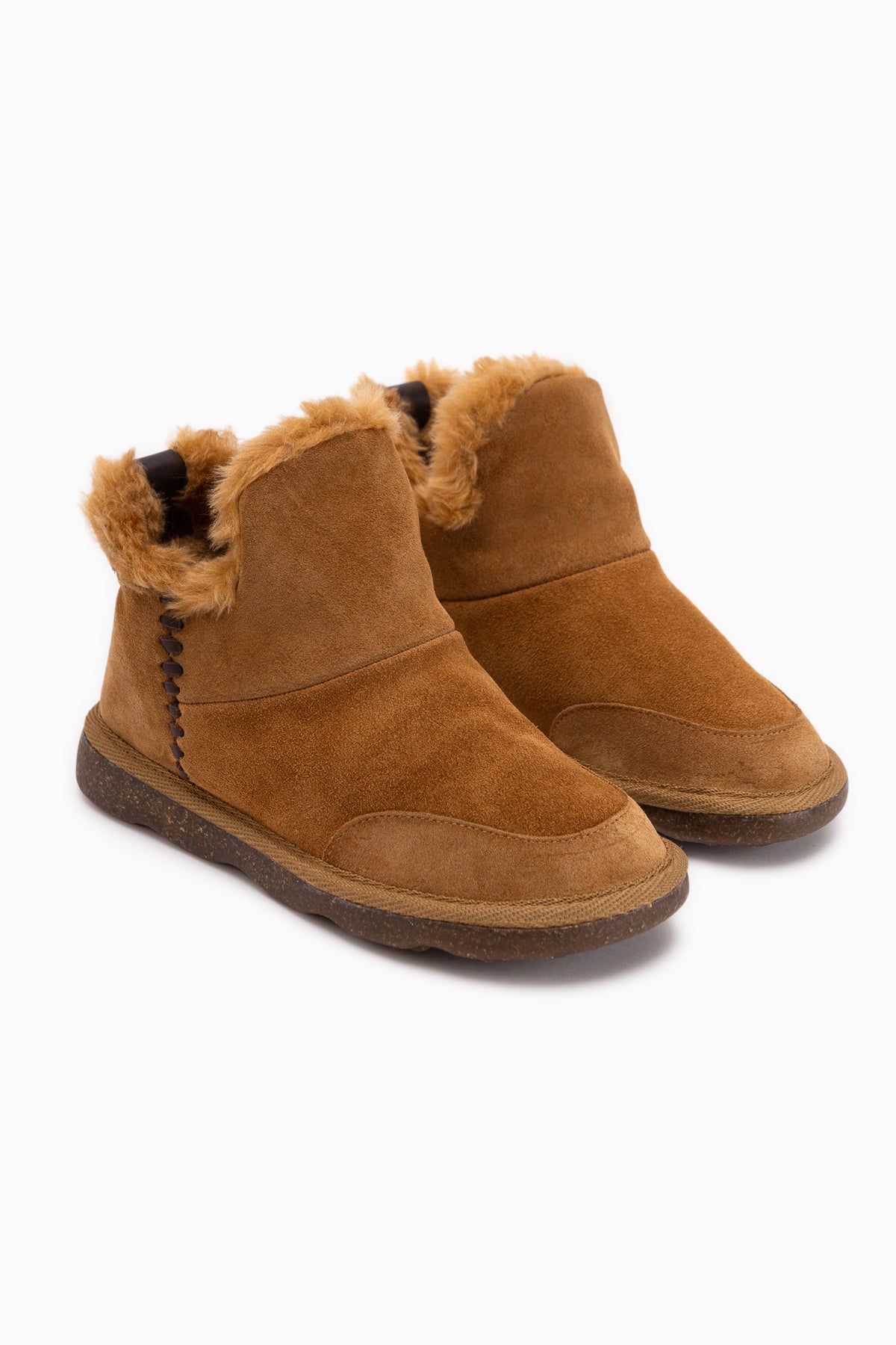 Lorrie Genuine Leather Tan Suede Fur Women’s Short Boots