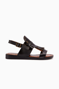 Genuine Leather Mascha Black Studded Gladiator Sandal