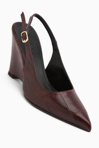 Tira Burgundy Wedge Pointed Toe Women’s Sandal