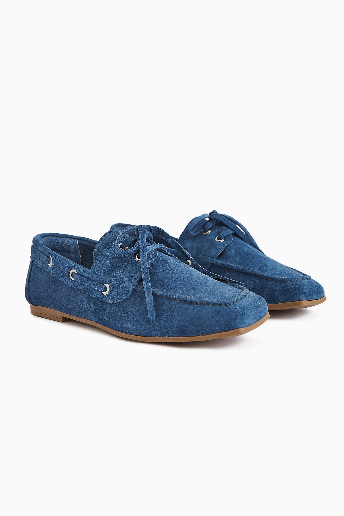 Arian Genuine Leather – Blue Suede Lace-Up Loafer (Women)