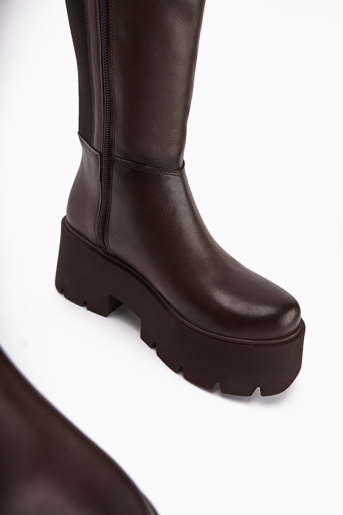 Sannah Brown Platform Heeled Women's Boot