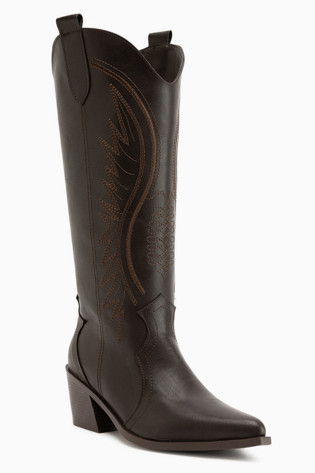 Hero Brown Embroidered Cowboy Boots