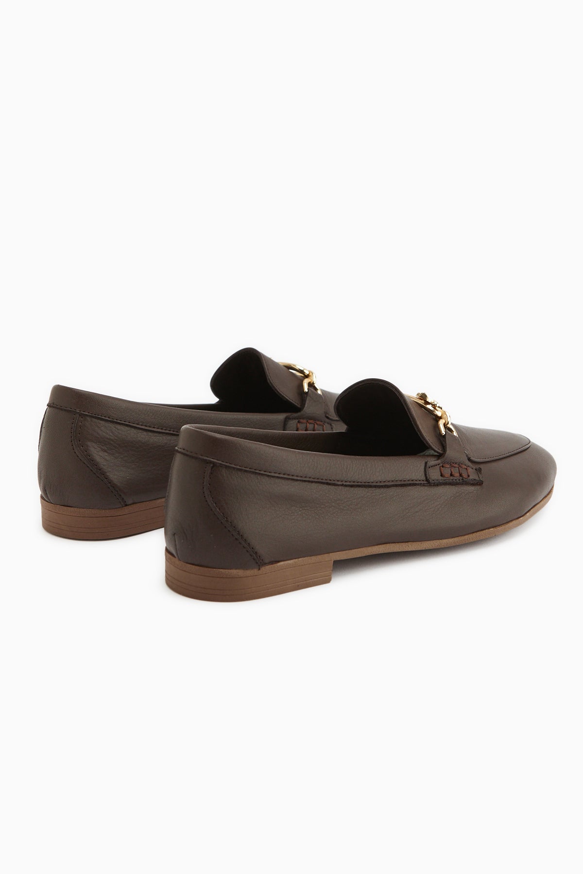 Alessa Genuine Leather Brown Buckled Women’s Loafer Casual Moccasin Shoes
