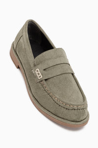 Carmel Green Suede Penny Loafer Women’s Shoes
